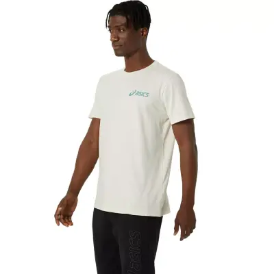 Asics 2031E659 Asics Chest Logo Ss Tee Krem Erkek T-Shirt - 2
