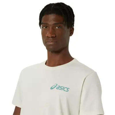 Asics 2031E659 Asics Chest Logo Ss Tee Krem Erkek T-Shirt - 4