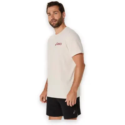 Asics 2031E659 Asics Chest Logo Ss Tee Krem Erkek T-Shirt - 2