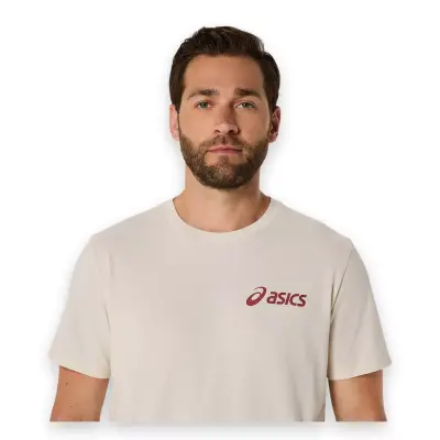 Asics 2031E659 Asics Chest Logo Ss Tee Krem Erkek T-Shirt - 4