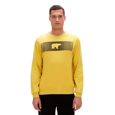 Bad Bear 19.02.12.007 Fancy Crewneck 3D Sarı Erkek Sweatshirt - 1