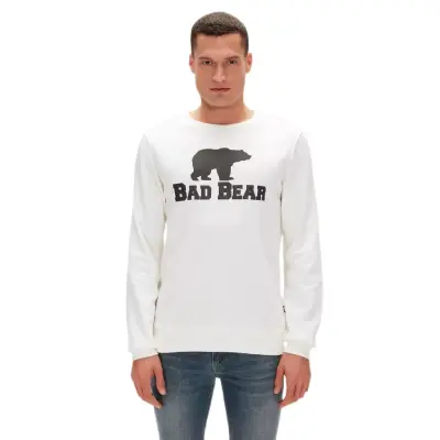 Bad Bear 20.02.12.011 Bad Bear Crewneck Beyaz Erkek Sweatshirt 