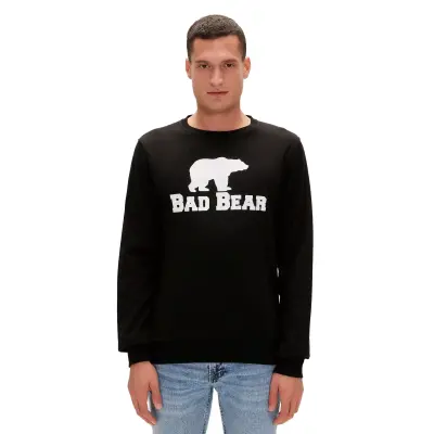 Bad Bear 20.02.12.011 Bad Bear Crewneck Siyah Erkek Sweatshirt 