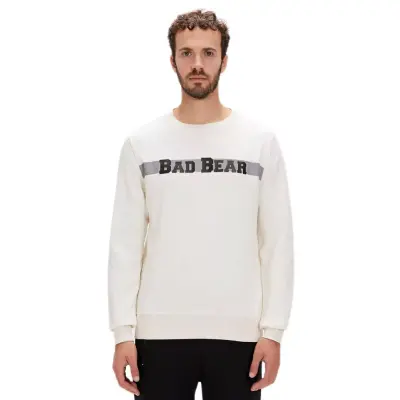 Bad Bear 23.02.12.021 Reflect Bear Kırık Beyaz Erkek Sweatshirt 