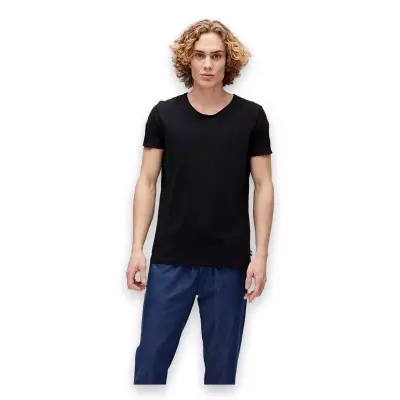 Bad Bear 394 18.01.07.012 V-Neck Siyah Unisex T-Shirt - 1