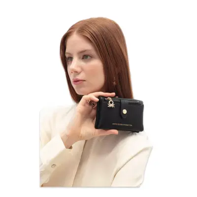 Benetton Bnt_1722 9X13X3 Siyah Kadın Cüzdan 