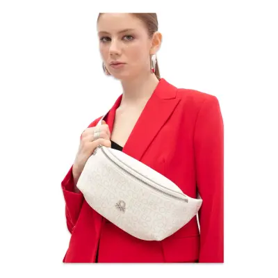Benetton Bnt_1767 7X30X14 Bel Beyaz Kadın Çanta - 1