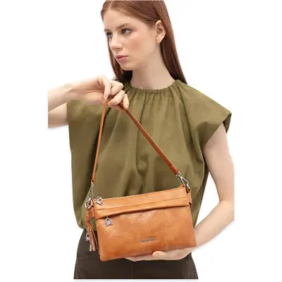 Benetton Bnt_1778 16X25X7 Çapraz Camel Kadın Çanta 