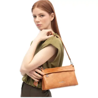 Benetton Bnt_1778 16X25X7 Çapraz Camel Kadın Çanta - 2