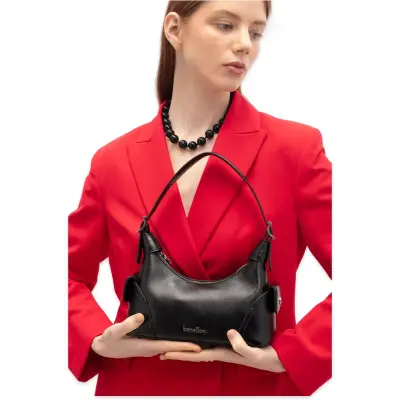 Benetton Bnt_1780 27X24X10 El Siyah Kadın Çanta 