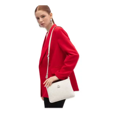 Benetton Bnt_1800 18X23X8 Omuz Beyaz Kadın Çanta 