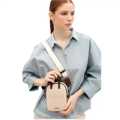 Benetton Bnt_1826 19X12X4 Çapraz Bej Kadın Çanta 