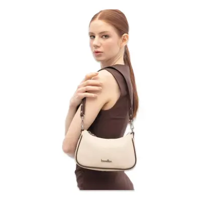Benetton Bnt_1836 12X22X8 Çapraz Bej Kadın Çanta 