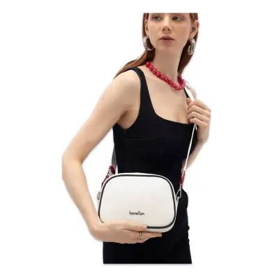 Benetton Bnt_1838 15X19X8 Çapraz Beyaz Kadın Çanta 