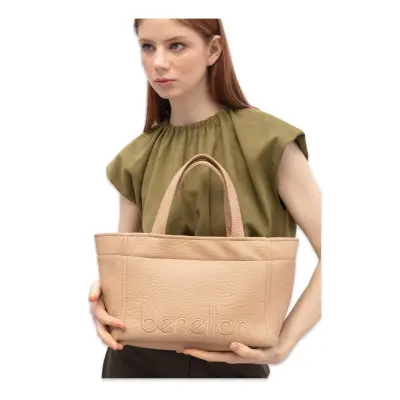 Benetton Bnt_1844 19X29X14 El Krem Kadın Çanta 
