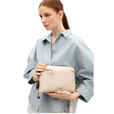 Benetton Bnt_1845 16,5X23,5X6 Çapraz Bej Kadın Çanta - 2