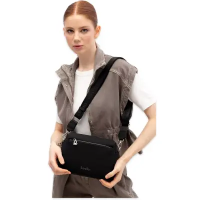 Benetton Bnt_1845 16,5X23,5X6 Çapraz Siyah Kadın Çanta - 2