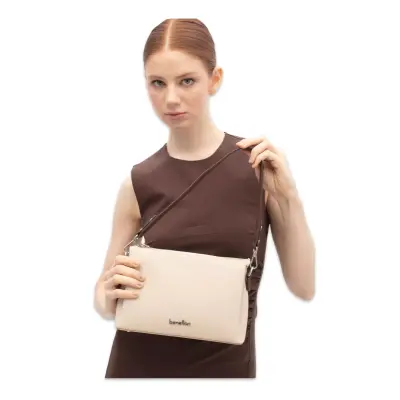 Benetton Bnt_1847 17X25X9 Çapraz Bej Kadın Çanta 