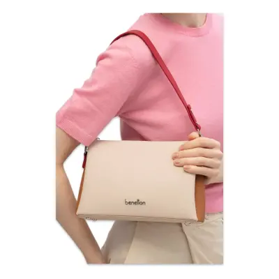 Benetton Bnt_1847 17X25X9 Çapraz Bej Kadın Çanta 