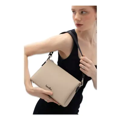 Benetton Bnt_1847 17X25X9 Çapraz Bej Kadın Çanta 