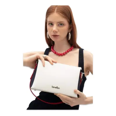 Benetton Bnt_1847 17X25X9 Çapraz Beyaz Kadın Çanta 