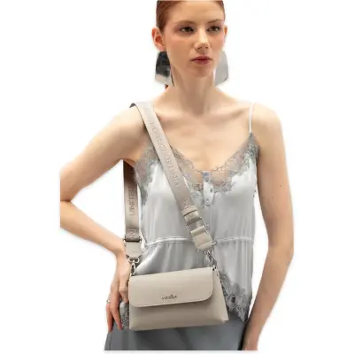 Benetton Bnt_1850 12X22X4 Çapraz Bej Kadın Çanta 