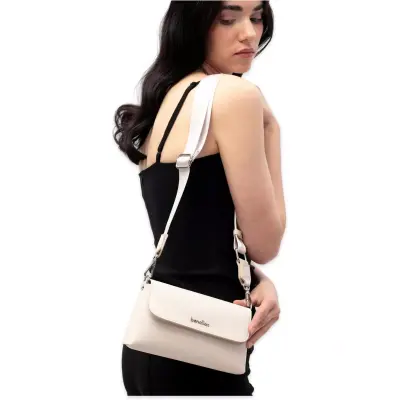 Benetton Bnt_1850 12X22X4 Çapraz Bej Kadın Çanta 