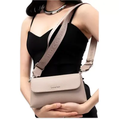 Benetton Bnt_1850 12X22X4 Çapraz Krem Kadın Çanta 
