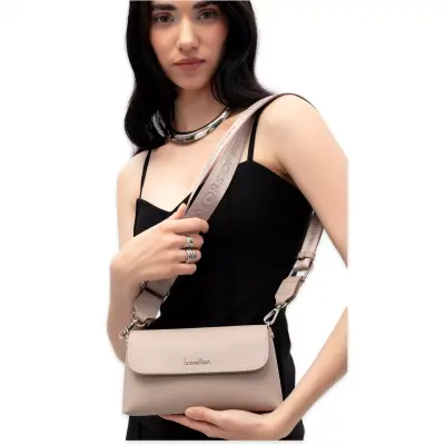 Benetton Bnt_1850 12X22X4 Çapraz Krem Kadın Çanta - 2
