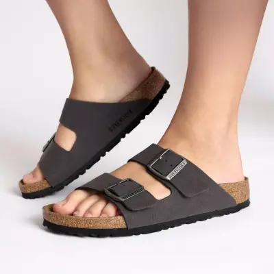 Birkenstock Arizona Bf Çift Toka Gri Kadın Terlik - 4