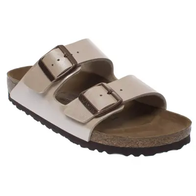 Birkenstock Arizona Bf Çift Toka Krem Kadın Terlik 