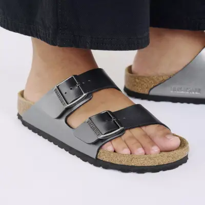 Birkenstock Arizona Bf Çift Toka Metalik Kadın Terlik - 4