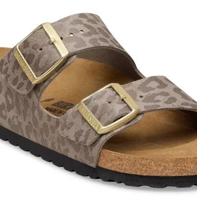 Birkenstock Arizona Bf Syn Leopard Gri Kadın Terlik - 4