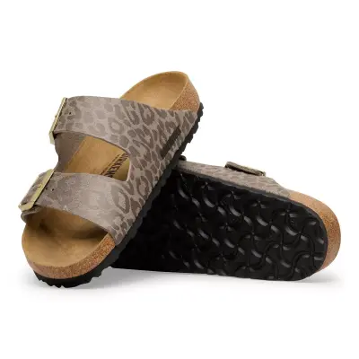 Birkenstock Arizona Bf Syn Leopard Gri Kadın Terlik - 5