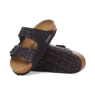 Birkenstock Arizona Bf Syn Leopard Siyah Kadın Terlik - 5