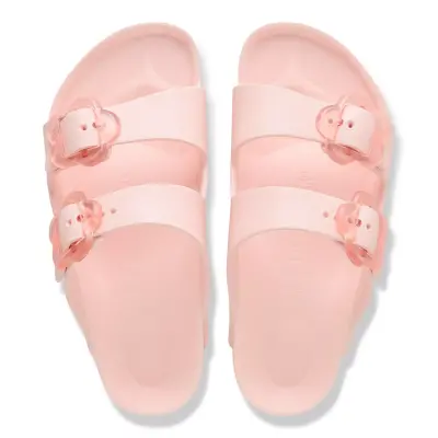 Birkenstock Arizona Kids Eva Flower Buckle Çift Bant Pembe Çocuk Terlik - 3