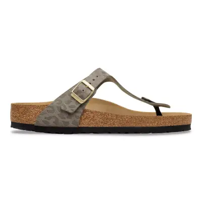 Birkenstock Gizeh Syn Leopard Parmak Arası Gri Kadın Terlik - 1