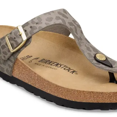 Birkenstock Gizeh Syn Leopard Parmak Arası Gri Kadın Terlik - 4