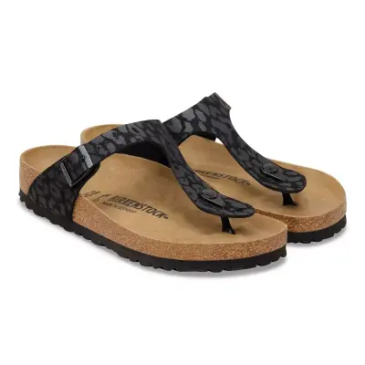 Birkenstock Gizeh Syn Leopard Parmak Arası Siyah Kadın Terlik - Birkenstock (1)