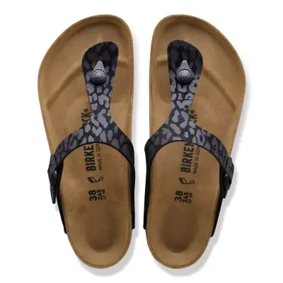 Birkenstock Gizeh Syn Leopard Parmak Arası Siyah Kadın Terlik - 3