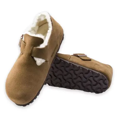 Birkenstock London Vl Shearling Kahverengi Kadın Ayakkabı - 4