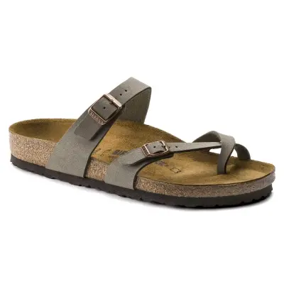 Birkenstock Mayari Parmak Arasi Kahverengi Nubuk Kadın Terlik 