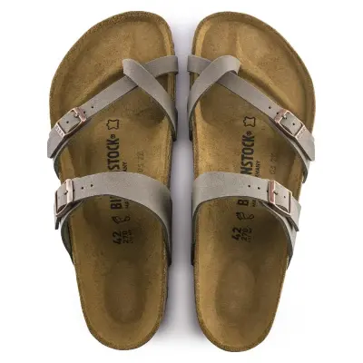 Birkenstock Mayari Parmak Arasi Kahverengi Nubuk Kadın Terlik - 3