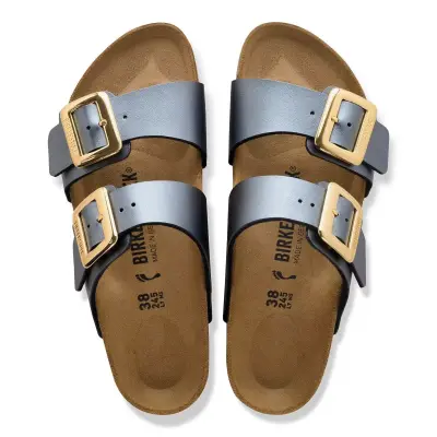 Birkenstock Sydney Cushion Buckle Bf Graceful Çift Toka Platin Kadın Terlik - 3