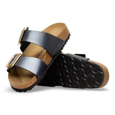 Birkenstock Sydney Cushion Buckle Bf Graceful Çift Toka Platin Kadın Terlik - 5