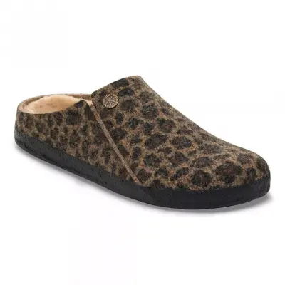 Birkenstock Zermatt Shearling Wo Leopar Önü Kapali Kahverengi Kadın Terlik - 1