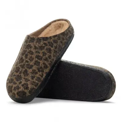 Birkenstock Zermatt Shearling Wo Leopar Önü Kapali Kahverengi Kadın Terlik - 5