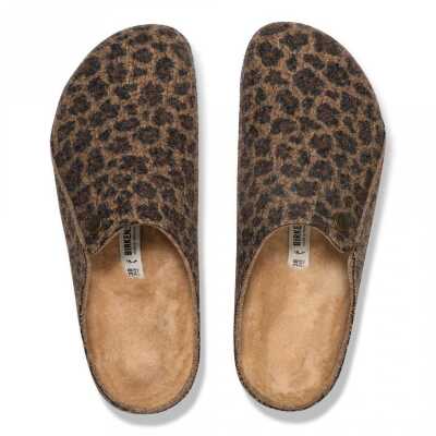 Birkenstock Zermatt Shearling Wo Leopar Önü Kapali Kahverengi Kadın Terlik - 3
