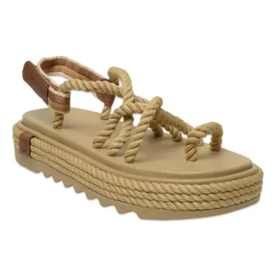 Bohonomad Ibiza Mid Platform Halat Bej Kadın Sandalet 