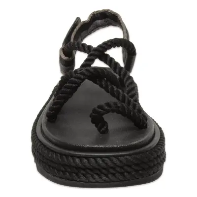 Bohonomad Ibiza Mid Platform Halat Siyah Kadın Sandalet - 3